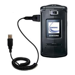 Gomadic Coiled USB Cable for the Samsung SGH-V804 with Power Hot Sync and Charge capabilities - Bran