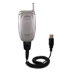 Gomadic Coiled USB Cable for the Samsung SGH-X427 with Power Hot Sync and Charge capabilities - Bran