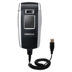 Gomadic Coiled USB Cable for the Samsung SGH-ZV50 with Power Hot Sync and Charge capabilities - Bran