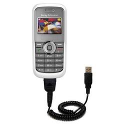 Gomadic Coiled USB Cable for the Sony Ericsson J100a with Power Hot Sync and Charge capabilities - B