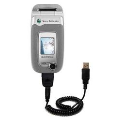 Gomadic Coiled USB Cable for the Sony Ericsson Z520a Z520 with Power Hot Sync and Charge capabilities - Goma