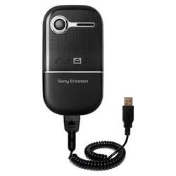 Gomadic Coiled USB Cable for the Sony Ericsson z250a with Power Hot Sync and Charge capabilities - B