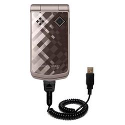 Gomadic Coiled USB Cable for the Sony Ericsson z555a with Power Hot Sync and Charge capabilities - B