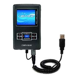 Gomadic Coiled USB Cable for the iRiver H340 with Power Hot Sync and Charge capabilities - Brand w/