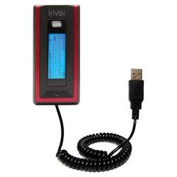 Gomadic Coiled USB Cable for the iRiver T20 with Power Hot Sync and Charge capabilities - Brand w/ T