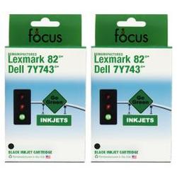 Focus Ink Reman Dell 7Y743 Valu 2-pack: 2 Black Cartridges