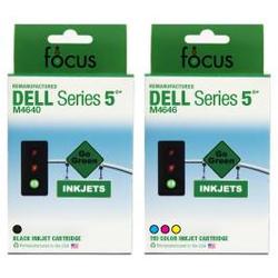 Focus Ink Reman Dell M4640/M4646 Combo 2-pack: 1 Black & 1 Color Cartridge