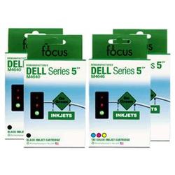 Focus Ink Reman Dell M4640/M4646 Combo 4-pack: 2 Black & 2 Color Cartridges