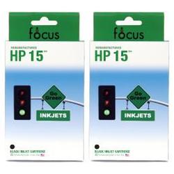 Focus Ink Reman HP 15 Valu 2-pack: 2 black