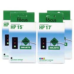 Focus Ink Reman HP 15 & 17 Valu 4-pack: 2 black / 2 color