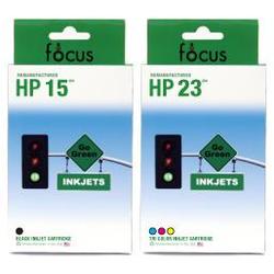 Focus Ink Reman HP 15 & 23 Valu 2-pack: 1 black / 1 color