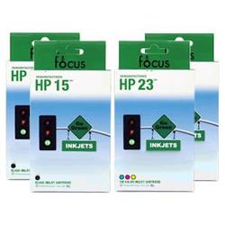 Focus Ink Reman HP 15 & 23 Valu 4-pack: 2 black / 2 color