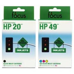 Focus Ink Reman HP 20 & 49 Valu 2-pack: 1 black / 1 color