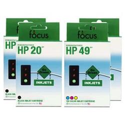 Focus Ink Reman HP 20 & 49 Valu 4-pack: 2 black / 2 color