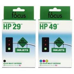 Focus Ink Reman HP 29 & 49 Valu 2-pack: 1 black / 1 color