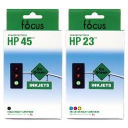 Focus Ink Reman HP 45 & 23 Valu 2-pack: 1 black / 1 color