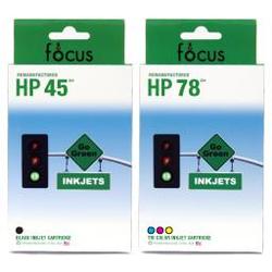 Focus Ink Reman HP 45 & 78 Valu 2-pack: 1 black / 1 color