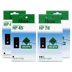 Focus Ink Reman HP 45 & 78 Valu 4-pack: 2 black / 2 color