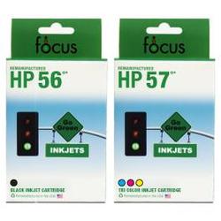 Focus Ink Reman HP 56 & 57 Valu 2-pack: 1 black / 1 color