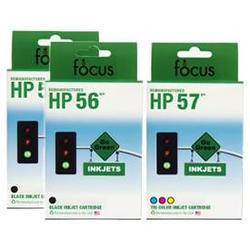 Focus Ink Reman HP 56 & 57 Valu 3-pack: 2 black / 1 color