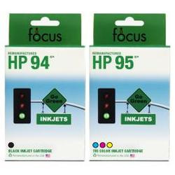 Focus Ink Reman HP 94 & 95 Valu 2-pack: 1 black & 1 color