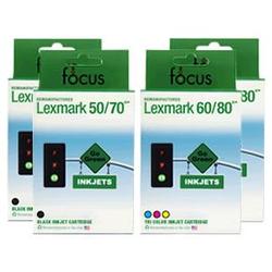 Focus Ink Reman Lexmark 50 & 60 Valu 4-pack: 2 black / 2 color