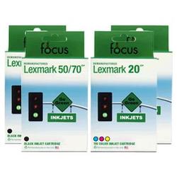 Focus Ink Reman Lexmark 70 & 20 Valu 4-pack: 2 black / 2 color
