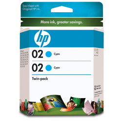 HEWLETT PACKARD HP 02 Cyan Twinpack Ink Cartridge