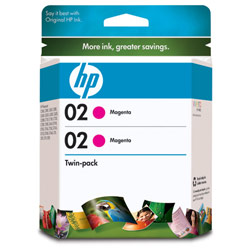 HEWLETT PACKARD HP 02 Magenta Twinpack Ink Cartridge