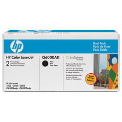 HEWLETT PACKARD HP Color LaserJet Q6000AD Black Print Cartridge Dual Pack