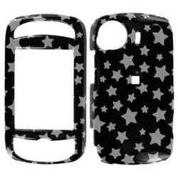 Wireless Emporium, Inc. HTC Mogul XV6800/PPC6800/P4000 Black w/Glitter Stars Snap-On Protector Case Faceplate