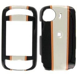 Wireless Emporium, Inc. HTC Mogul XV6800/PPC6800/P4000 Orange and White Stripes Snap-On Protector Case Faceplate
