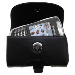 Gomadic Horizontal Leather Case with Belt Clip/Loop for the Blackberry 7105t
