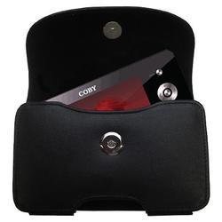 Gomadic Horizontal Leather Case with Belt Clip/Loop for the Coby PMP-4320