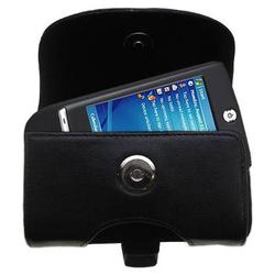 Gomadic Horizontal Leather Case with Belt Clip/Loop for the Dopod P100