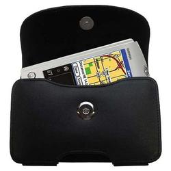 Gomadic Horizontal Leather Case with Belt Clip/Loop for the Garmin iQue 3200