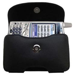 Gomadic Horizontal Leather Case with Belt Clip/Loop for the Handspring Treo 650