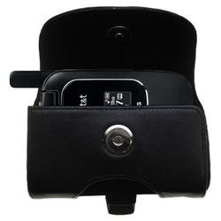 Gomadic Horizontal Leather Case with Belt Clip/Loop for the LG CU405