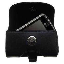 Gomadic Horizontal Leather Case with Belt Clip/Loop for the LG KG800