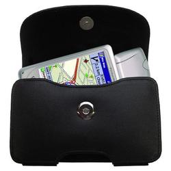 Gomadic Horizontal Leather Case with Belt Clip/Loop for the Mio Technology 168 Plus