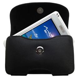 Gomadic Horizontal Leather Case with Belt Clip/Loop for the Mio Technology 339