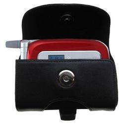 Gomadic Horizontal Leather Case with Belt Clip/Loop for the Mio Technology 8390 MiTAC