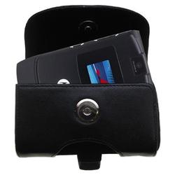 Gomadic Horizontal Leather Case with Belt Clip/Loop for the Motorola RAZR V3