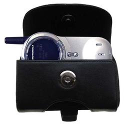 Gomadic Horizontal Leather Case with Belt Clip/Loop for the Motorola V70