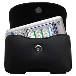 Gomadic Horizontal Leather Case with Belt Clip/Loop for the PalmOne palm Tungsten C