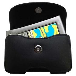 Gomadic Horizontal Leather Case with Belt Clip/Loop for the PalmOne palm m500