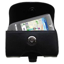 Gomadic Horizontal Leather Case with Belt Clip/Loop for the Pharos GPS 525