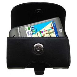 Gomadic Horizontal Leather Case with Belt Clip/Loop for the Pharos GPS 525E