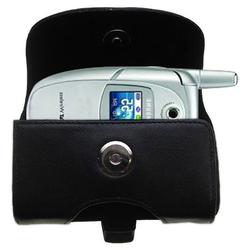 Gomadic Horizontal Leather Case with Belt Clip/Loop for the Samsung SGH-E316 / E317