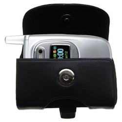 Gomadic Horizontal Leather Case with Belt Clip/Loop for the Samsung SGH-P510